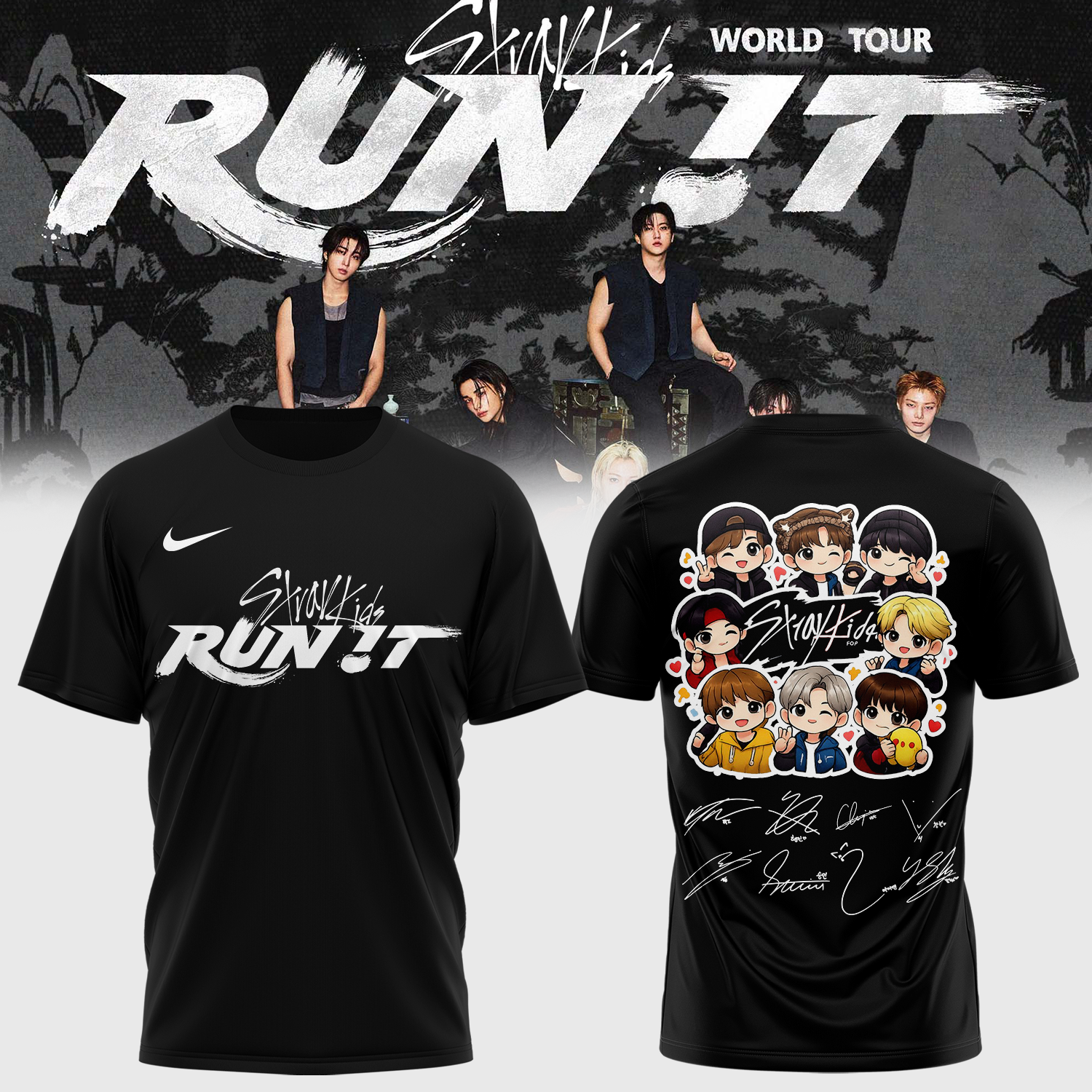 Stray Kids Run It World Tour 2026 Graphic Fan T-Shirt Gift For Kpop Supporters