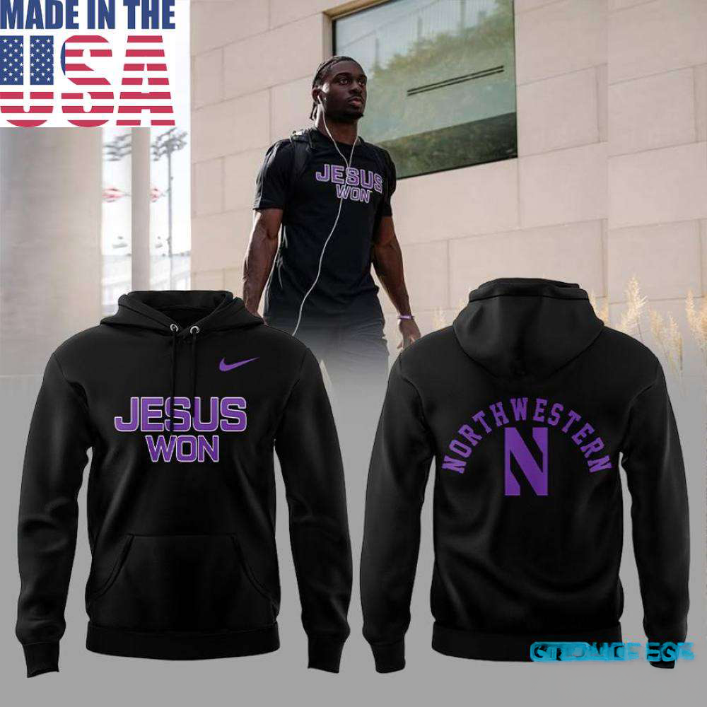 Northwestern Wildcats Jesus Won Faith Inspired Hoodie