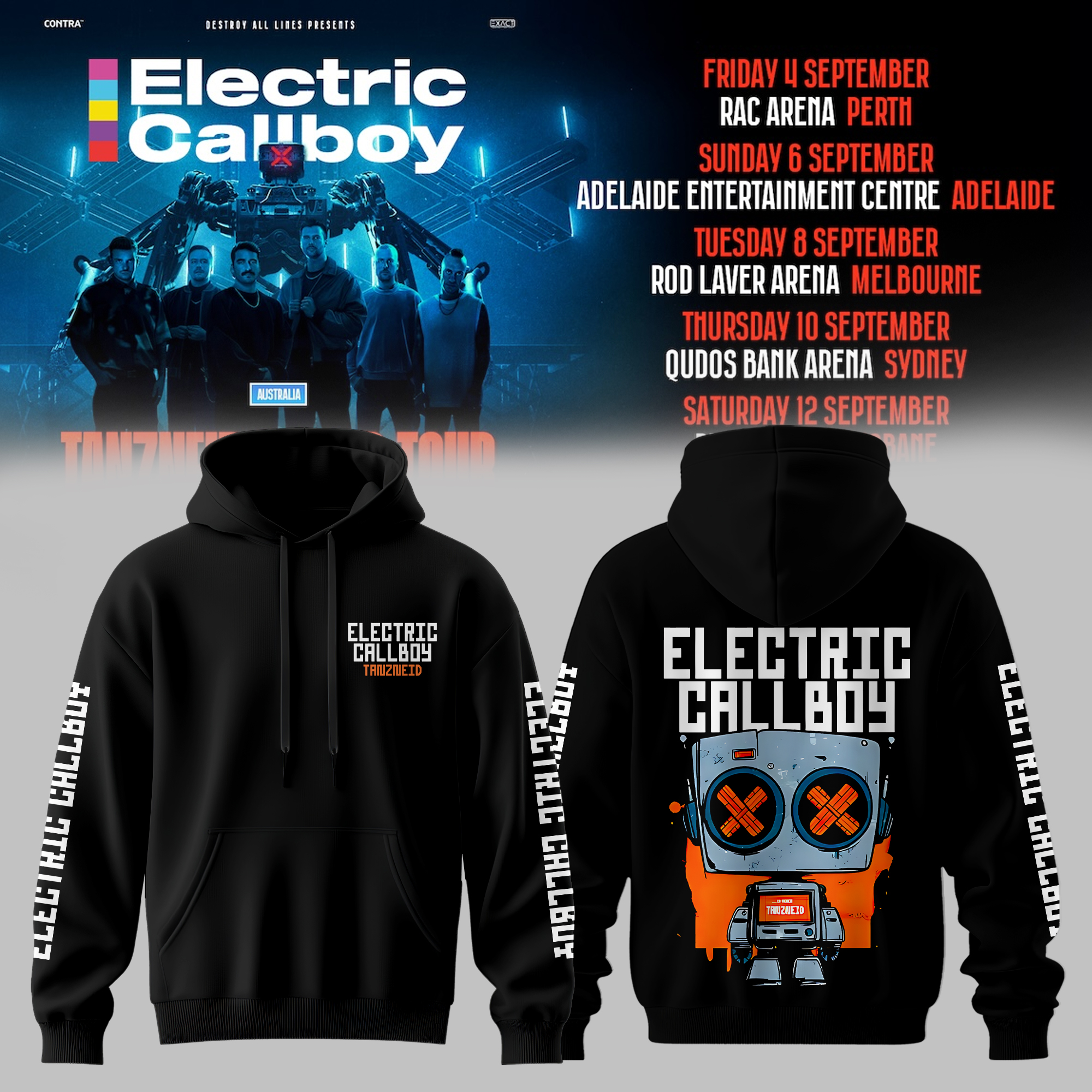 Electric Callboy Tanzneid World Tour Australia 2026 Commemorative Hoodie