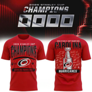 Carolina Hurricanes 2026 Stanley Cup Champions Signature Roster Red T-Shirt Gift For Hockey Fans