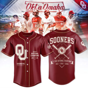 Oklahoma Sooners Baseball 2026 National Champions Victory Jersey