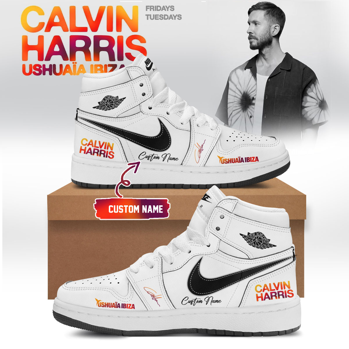 Calvin Harris Ushuaia Ibiza 2026 Collector Signature Shoes Version 3 Gift For Festival Fans