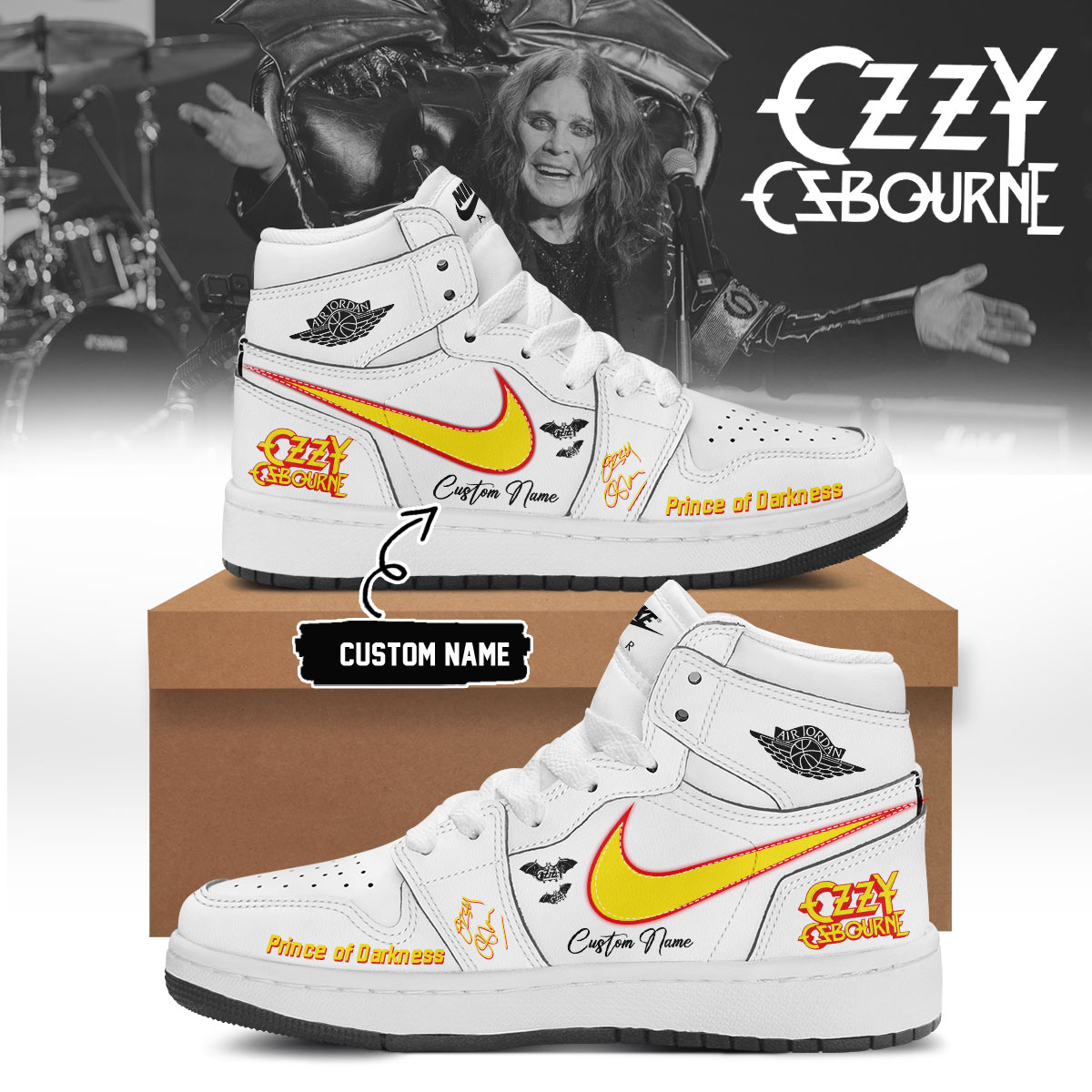 Ozzy Osbourne Prince Of Darkness Forever Signature Shoes Gift For Concert Fans