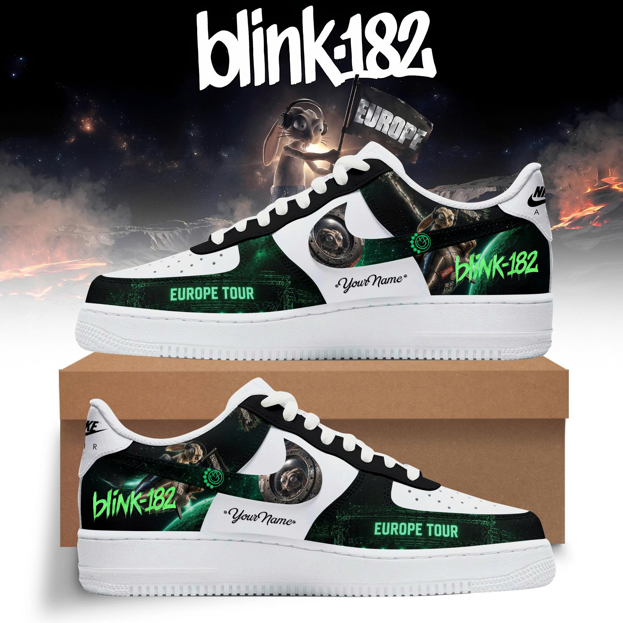 Blink182 Europe Tour Sneaker Edition Gift For Punk Rock Fans Tour Collection