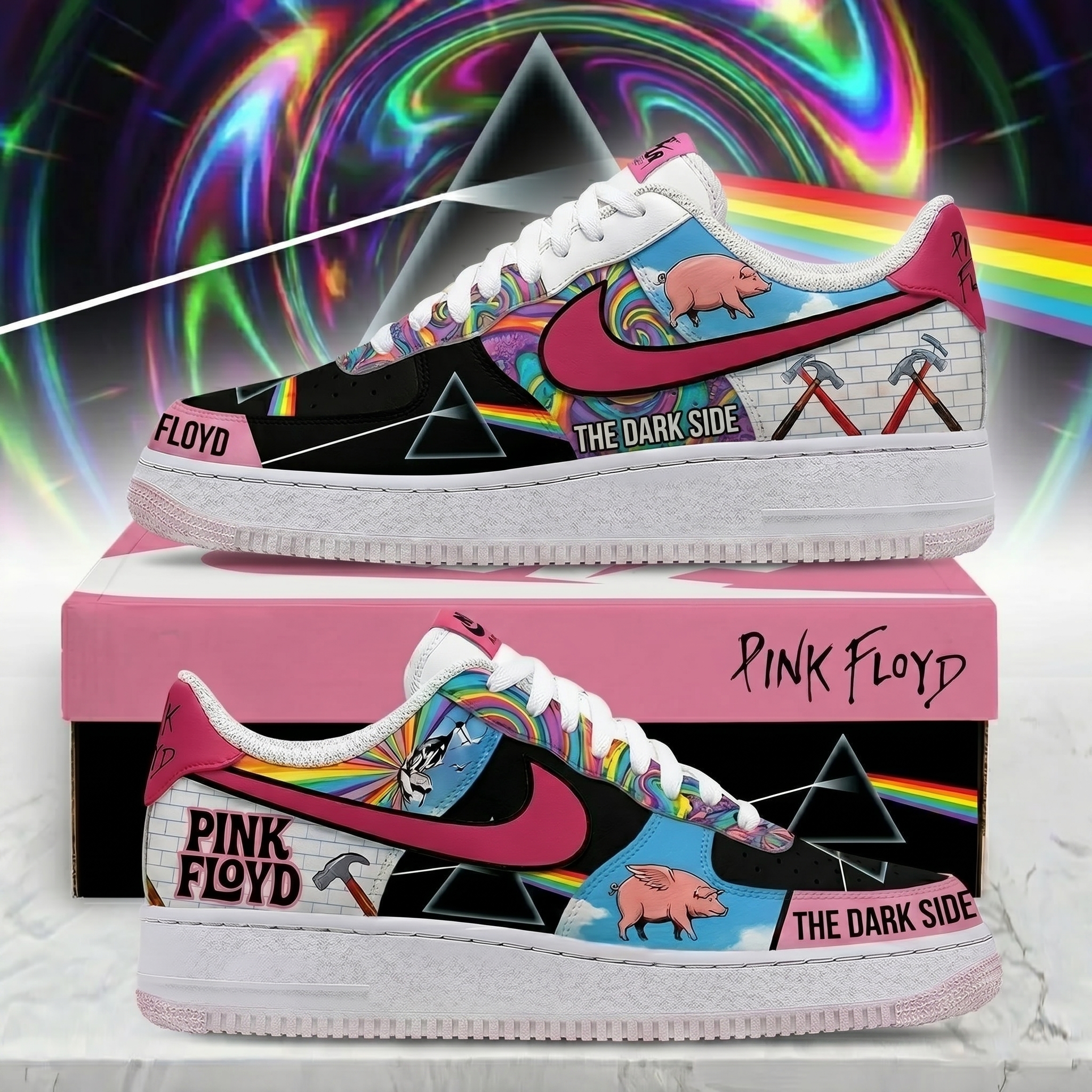 Pink Floyd Air Low Top Sneakers Gift For Music Enthusiasts Everyday Wear