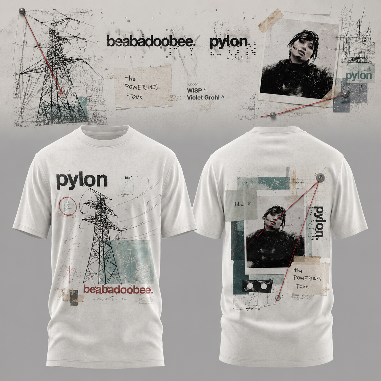 Beabadoobee The Powerlines Tour Powerline Collage Premium T-Shirt