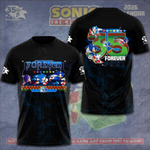 Sonic The Hedgehog 35Th Anniversary 3D Apparel Gift For Adventure Game Lovers