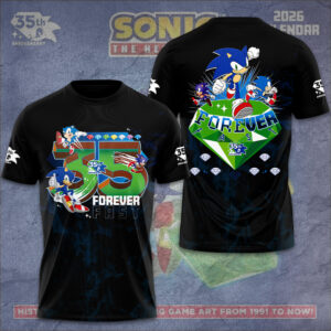 Sonic The Hedgehog 35Th Anniversary 3D Apparel Gift For Gaming Community Members