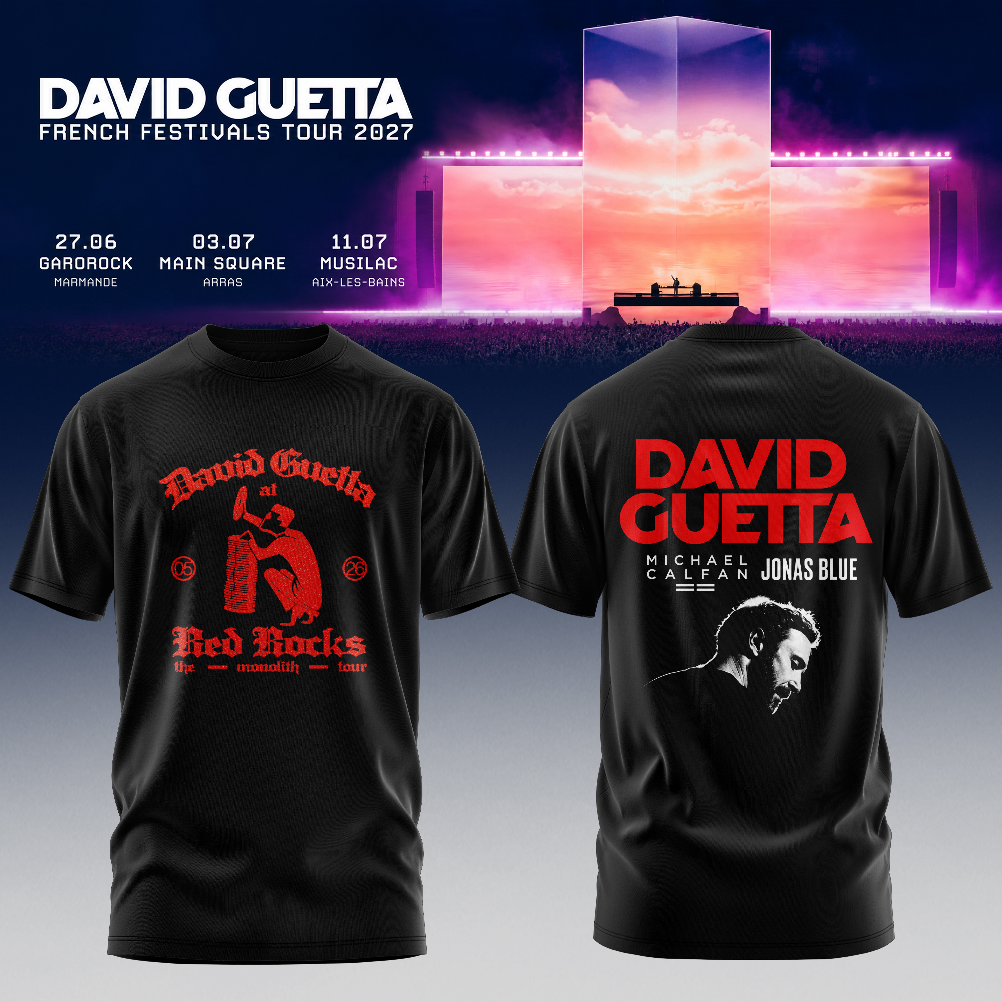 David Guetta France Tour 2026 Premium Graphic T-Shirt Gift For Dance Music Lovers