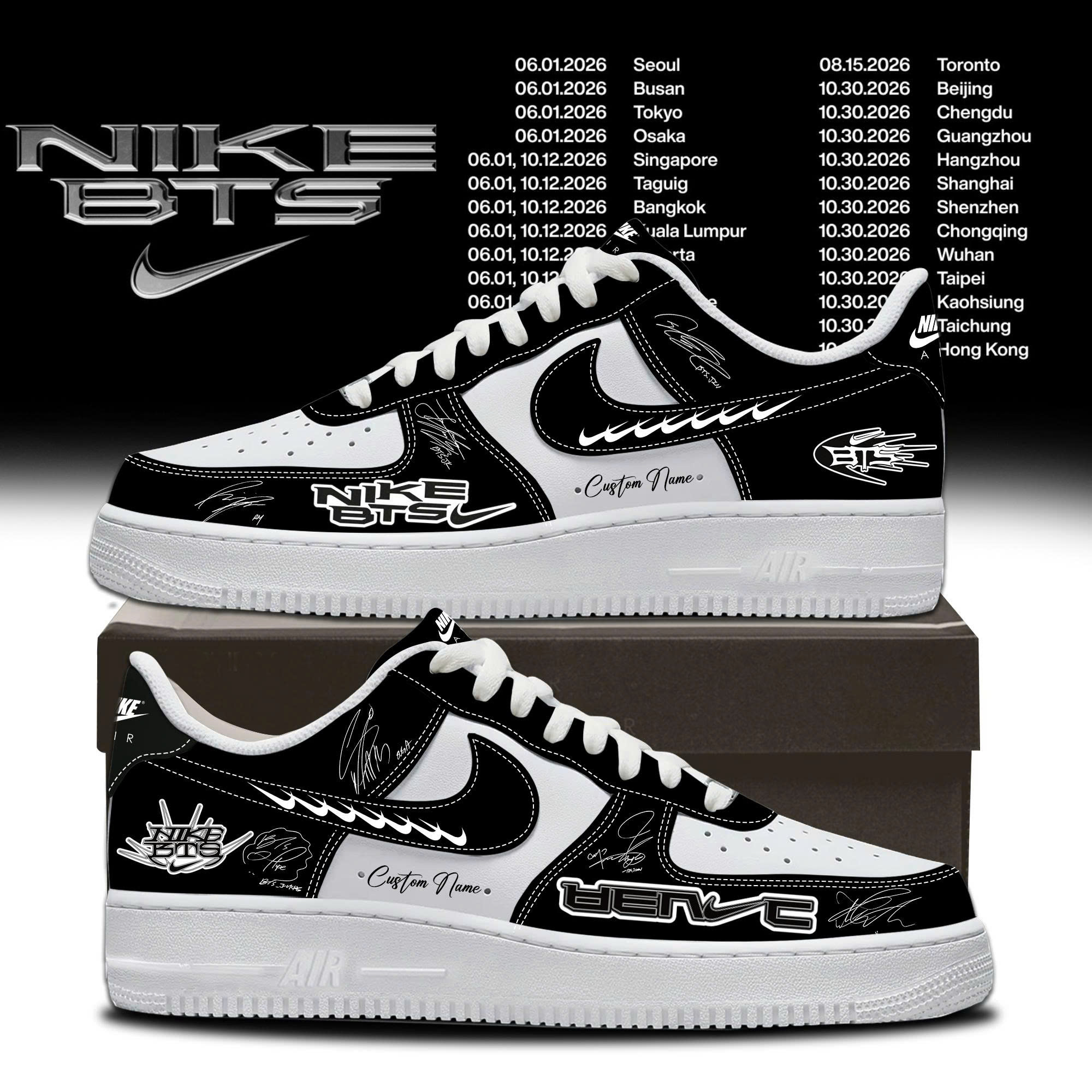 Bts Collector Air Force 1 Sneakers Gift For Music Lovers