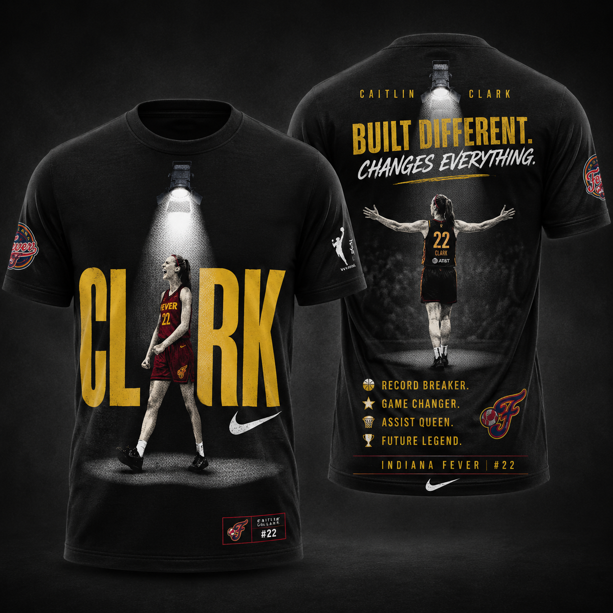 Caitlin Clark Built Different Changes Everything 3D T-Shirt Indiana Fever #22 Basketball Fan Gift All Over Print Tee