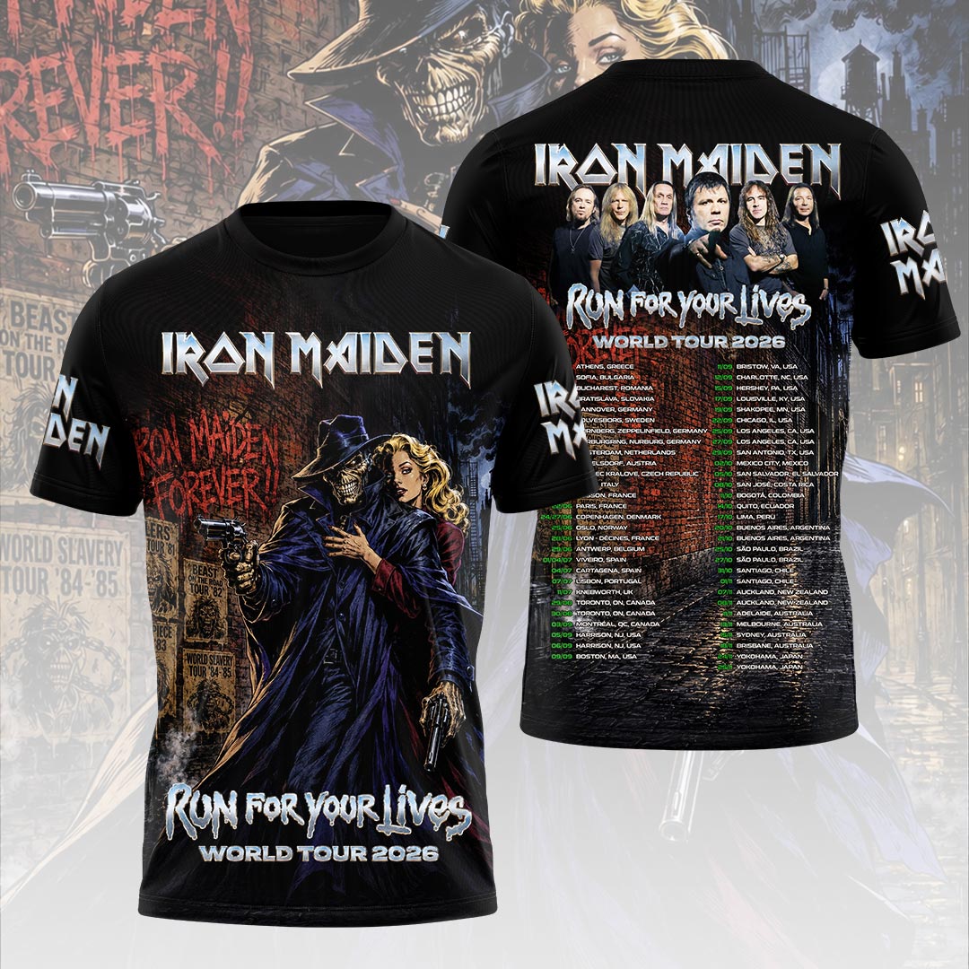 Iron Maiden World Tour 2026 3D Apparel Gift For Rock Music Lovers Tour Merchandise