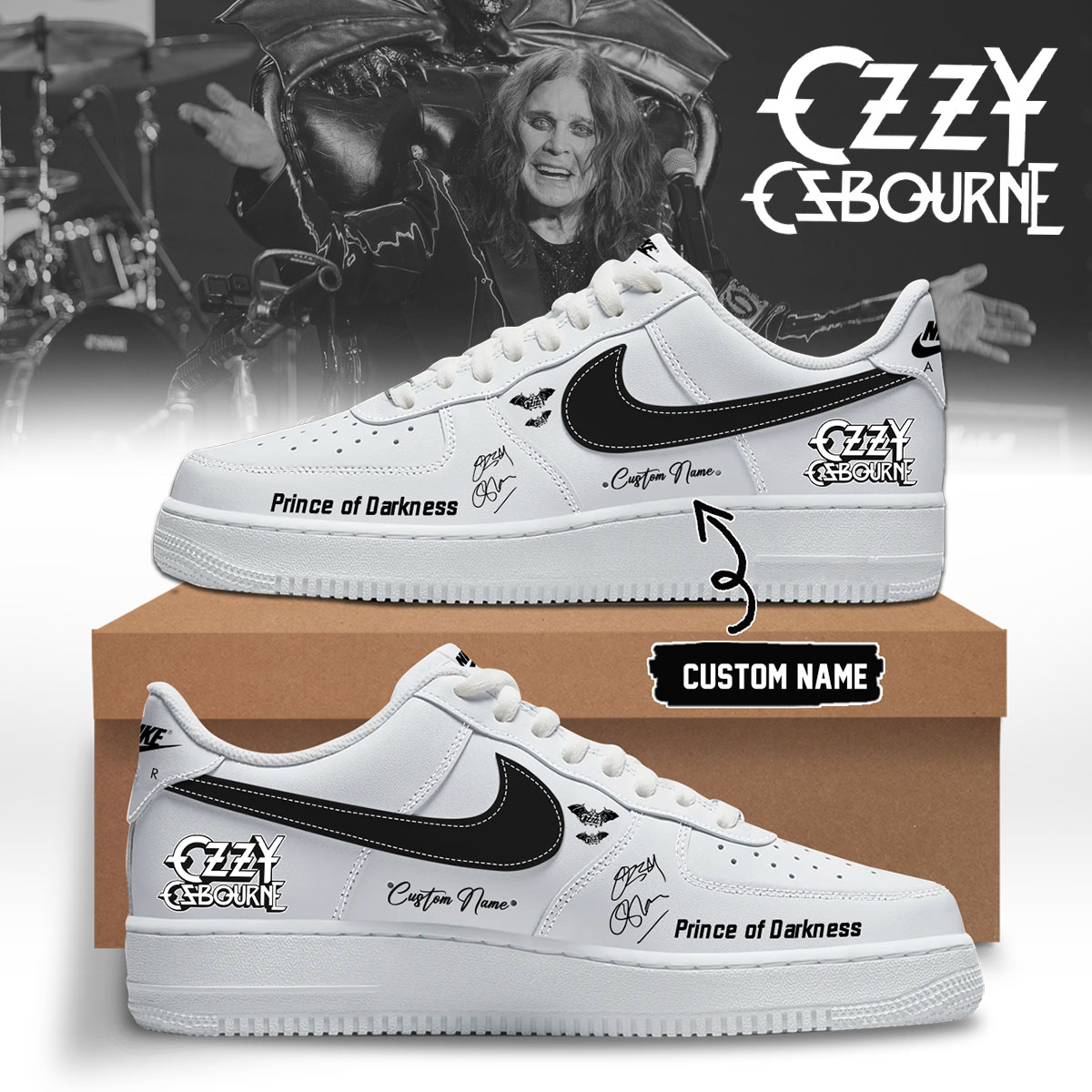 Ozzy Osbourne Prince Of Darkness Forever Tribute Sneakers Gift For Heavy Metal Enthusiasts