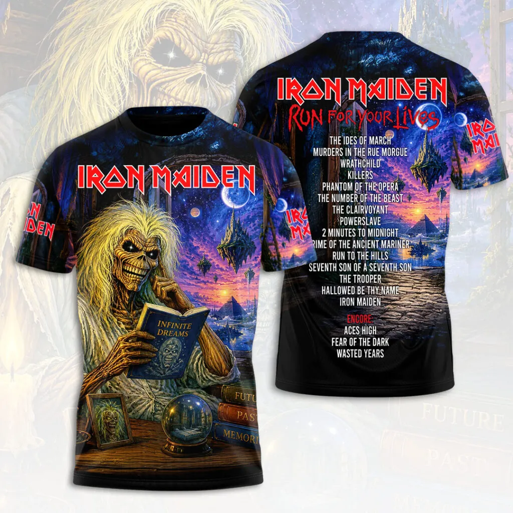 Iron Maiden Run For Your Lives Tour 2026 3D Apparel Gift For Fans