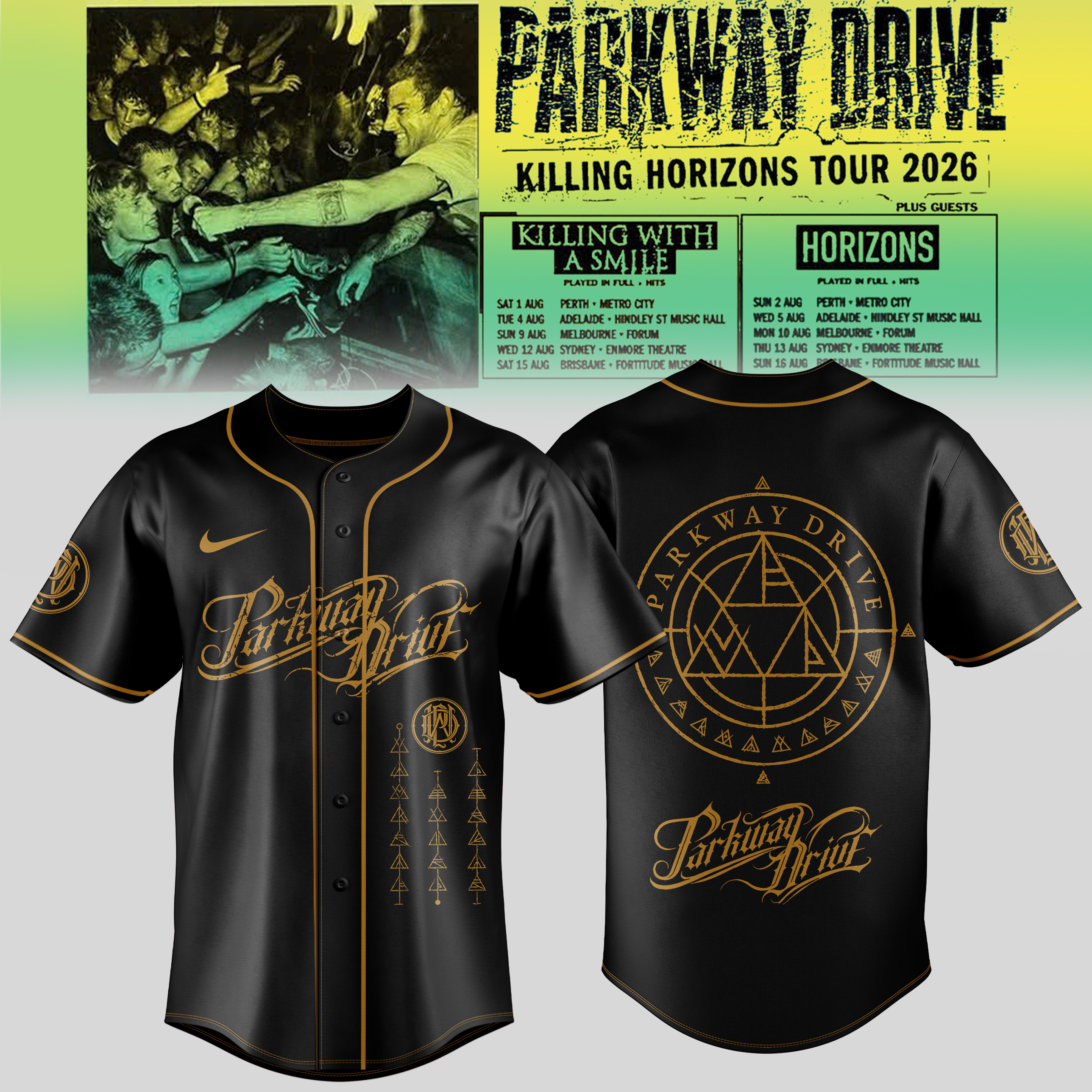 Parkway Drive Gold Edition Baseball Jersey Gift For Metal Fans Collector Edition