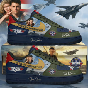 Top Gun 40Th Anniversary 2026 Air Low Top Sneakers Gift For Aviation Enthusiasts