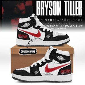 Bryson Tiller The Neo Trapsoul Tour Signature Air Jordan 1 Shoes V2 Gift For Music Lovers Tour Collection