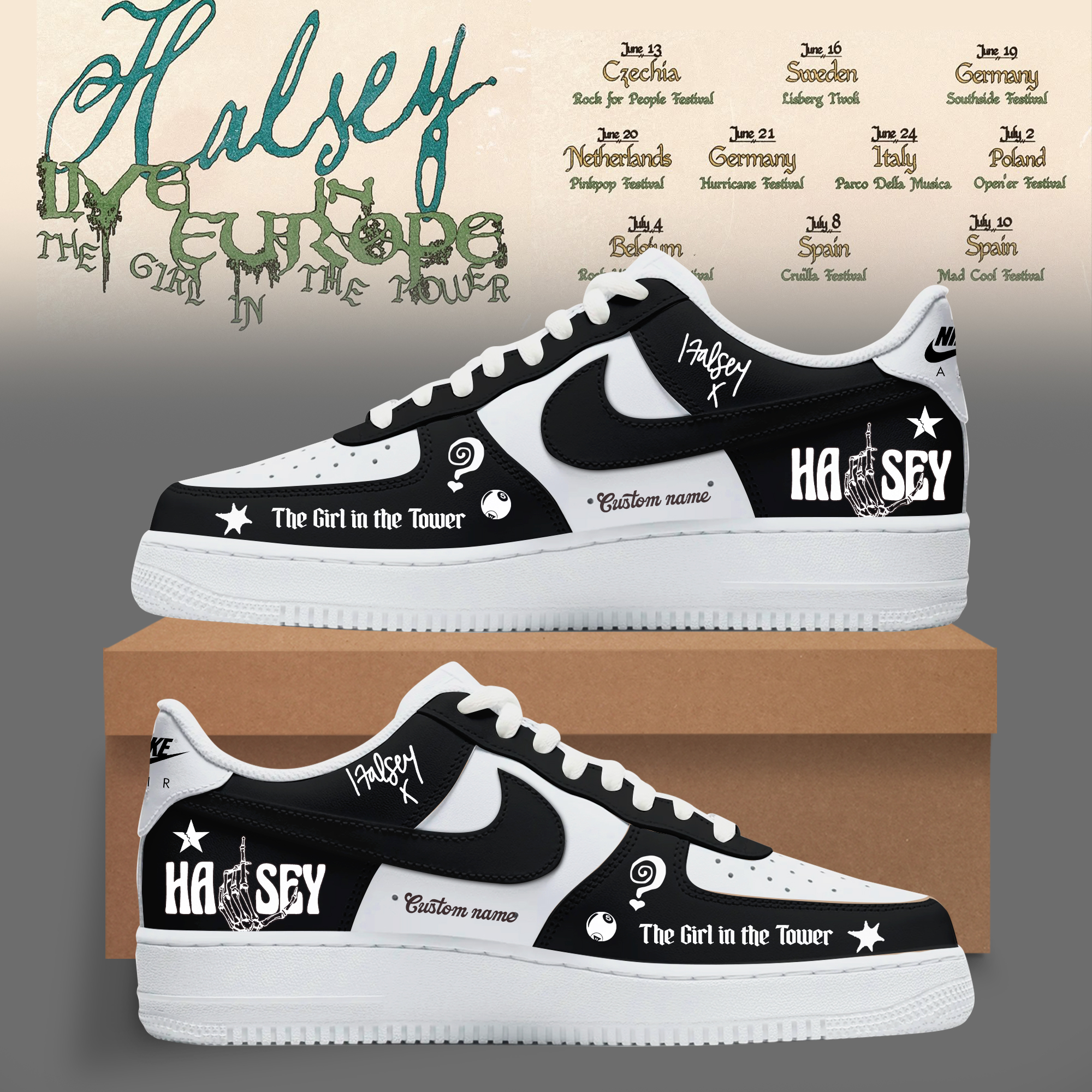 Halsey The Girl In The Tower Europe Tour Premium Fan Shoes