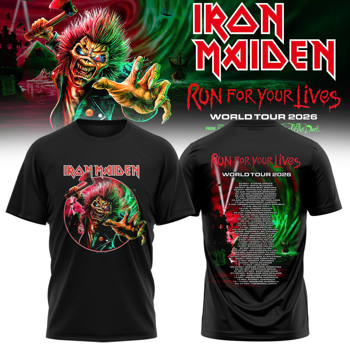 Iron Maiden Run For Your Lives Tour Collector Graphic T-Shirt Edition