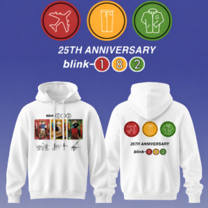 Blink182 Anniversary Collection Limited Edition Signature Hoodie Gift For Punk Rock Fans