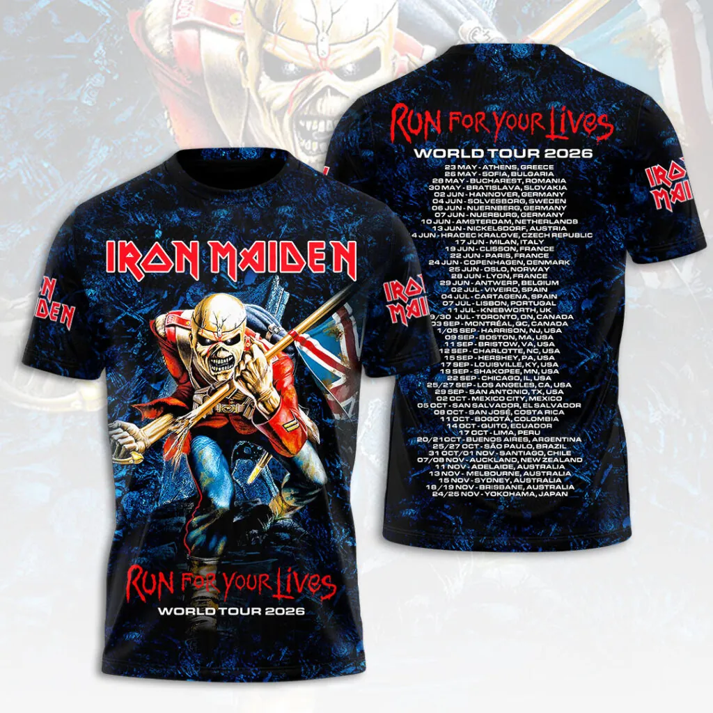 Iron Maiden World Tour 2026 Collector 3D Apparel Gift For Rock Fans Concert Season
