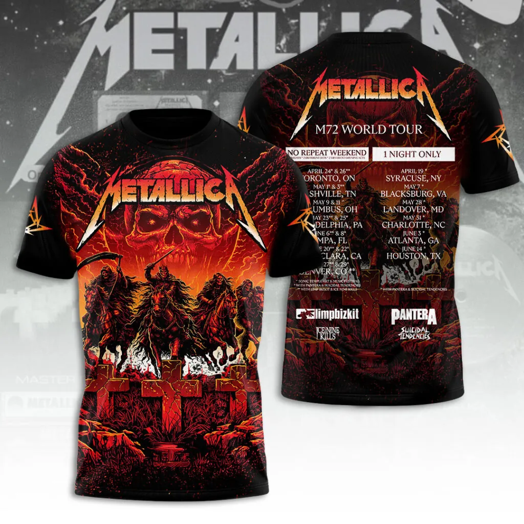Metallica Tour 2026 Premium 3D Apparel Gift For Band Supporters