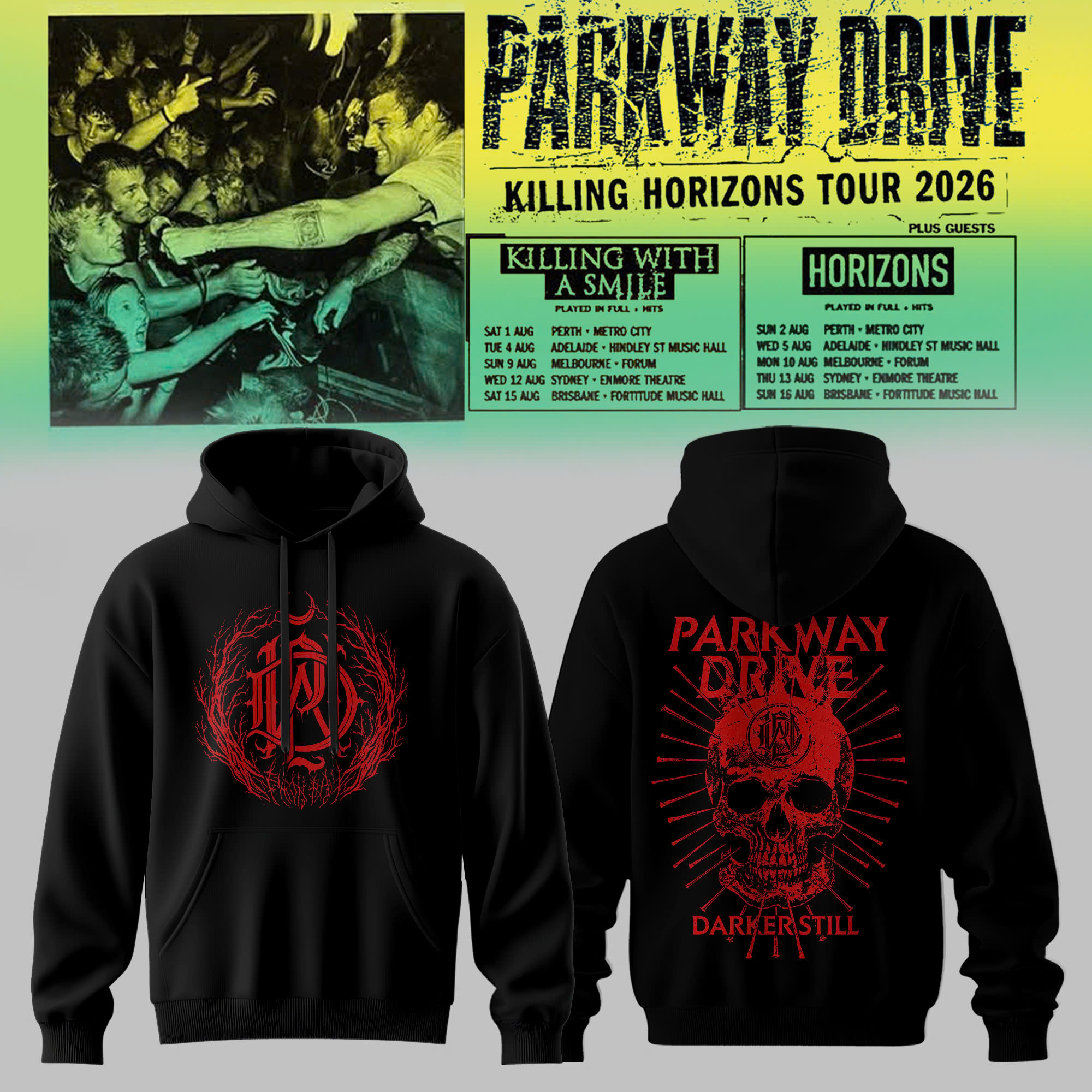 Parkway Drive Tour Hoodie Gift For Metal Fans Concert Collection