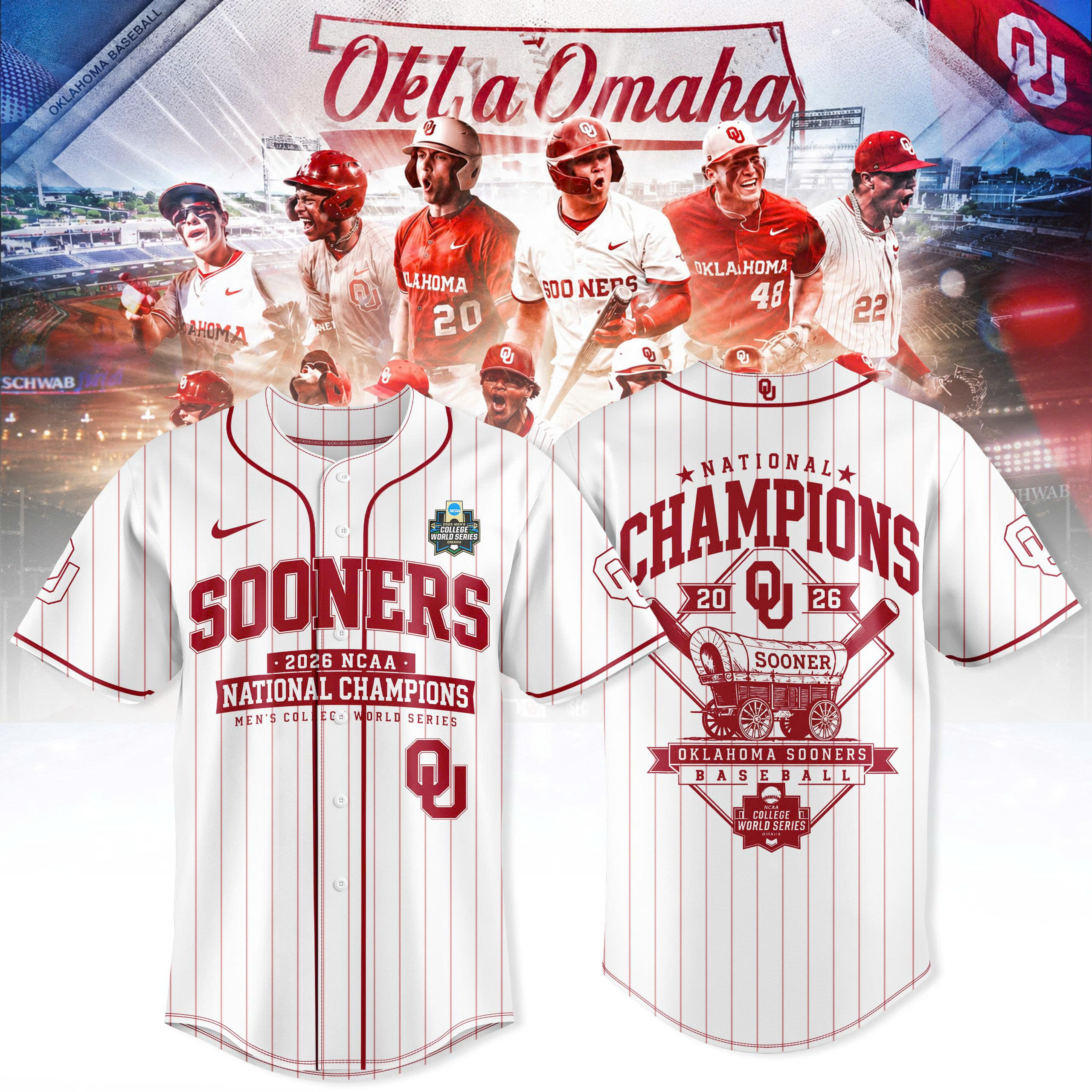 Oklahoma Sooners Baseball 2026 National Champions Championship Jersey