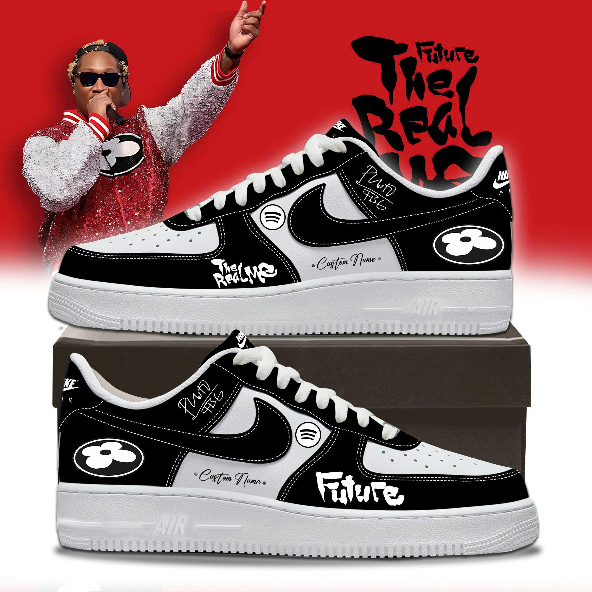 Future The Real Me Album Signature Air Force 1 Sneakers Gift For Hip Hop Fans