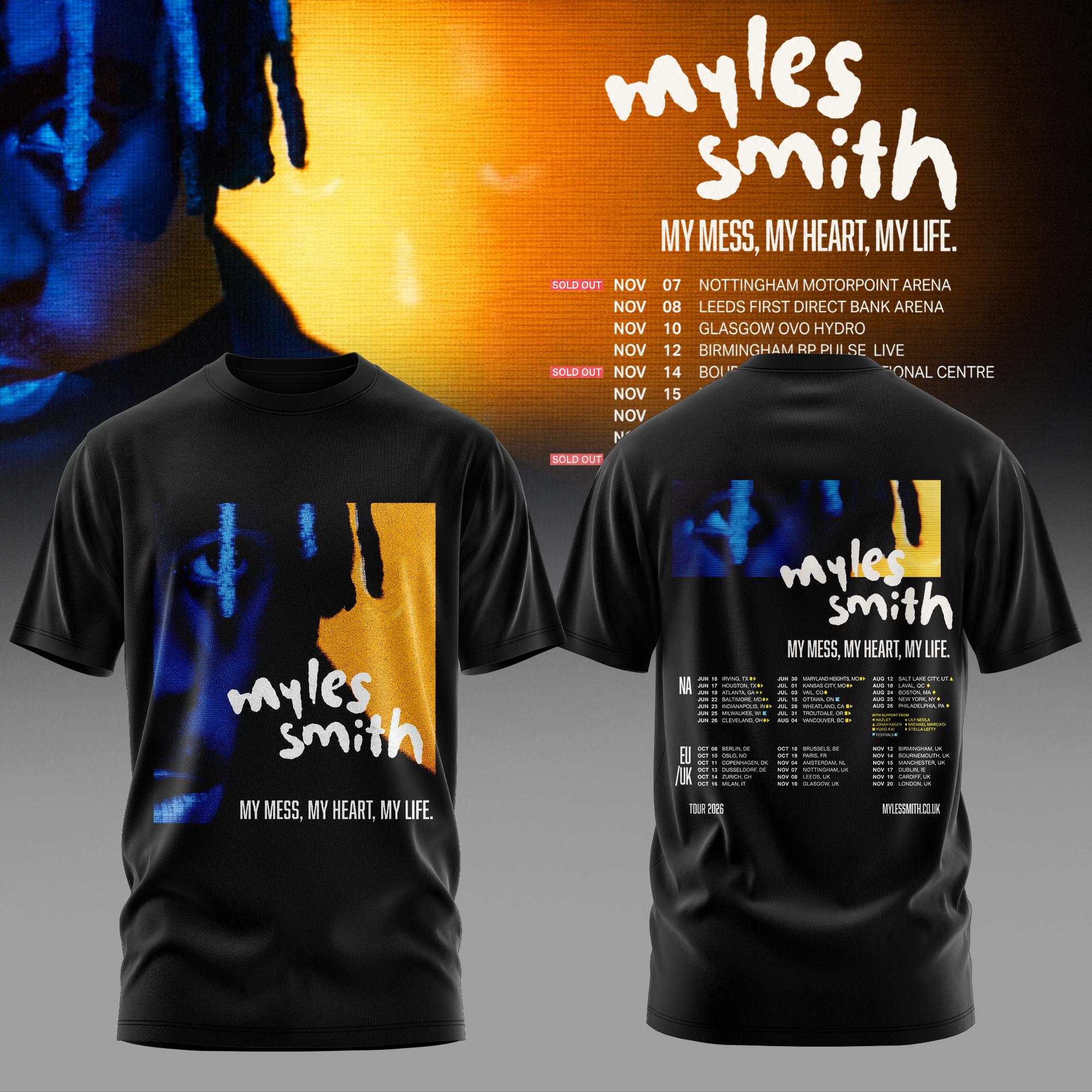 Myles Smith Midnight Tour Dates Graphic T-Shirt Gift For Concert Goers Tour Season