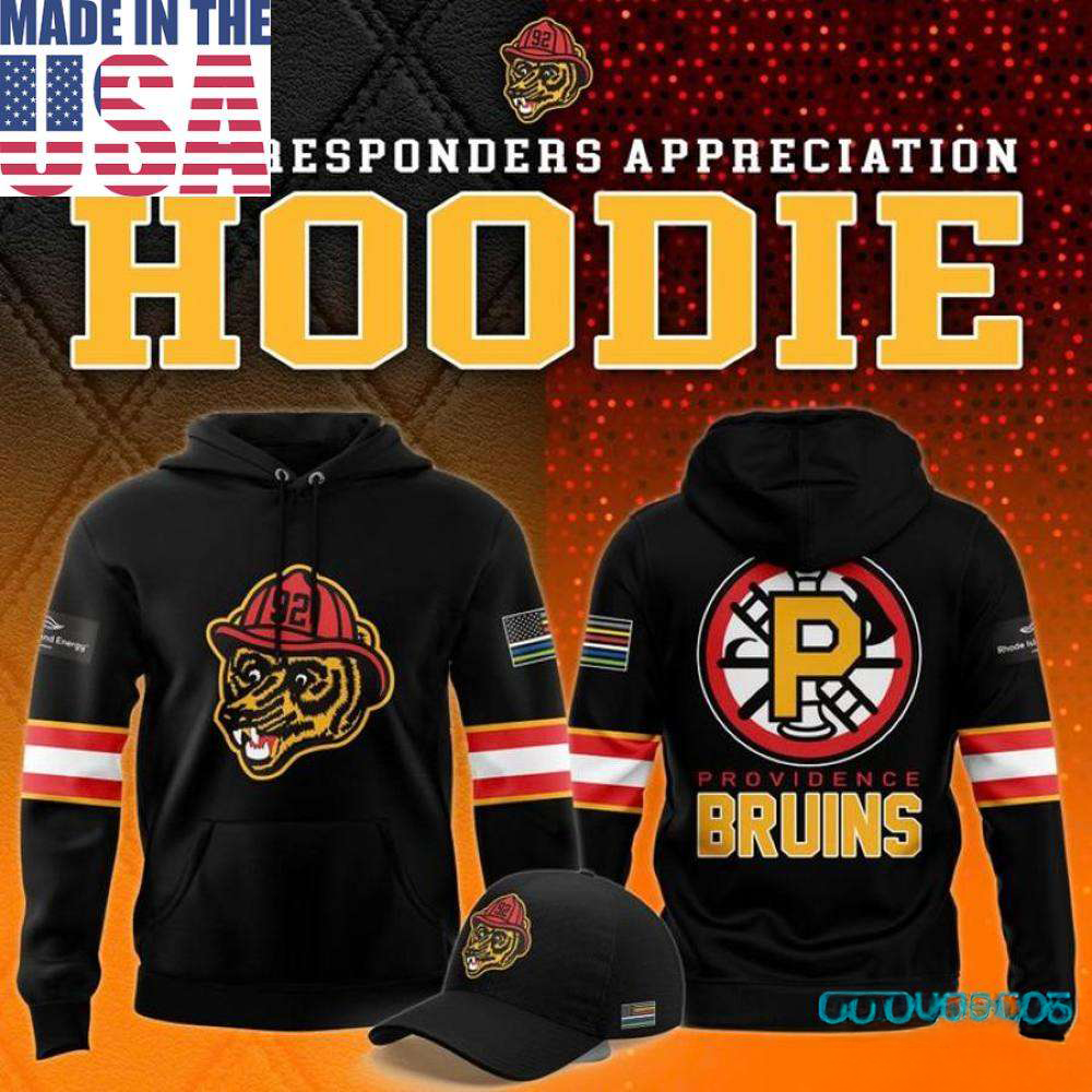 Providence Bruins Fire Bear Firefighter Appreciation Hoodie