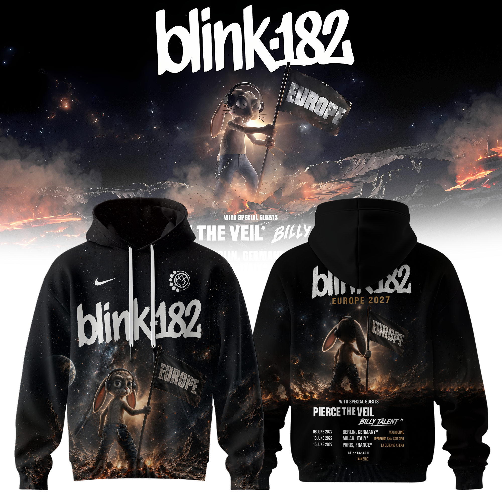 Never Grew Up Europe Tour Edition Concert Hoodie