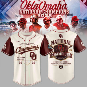Oklahoma Sooners 2026 Ncaa Baseball National Champions Victory Jersey