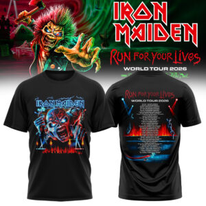 Iron Maiden Run For Your Lives World Tour Live Concert T-Shirt Gift For Rock Fans