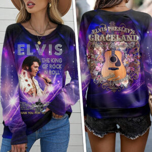 Elvis Presley Raglan Sleeve Sweatshirt Gift For Music Fans Vintage Collection