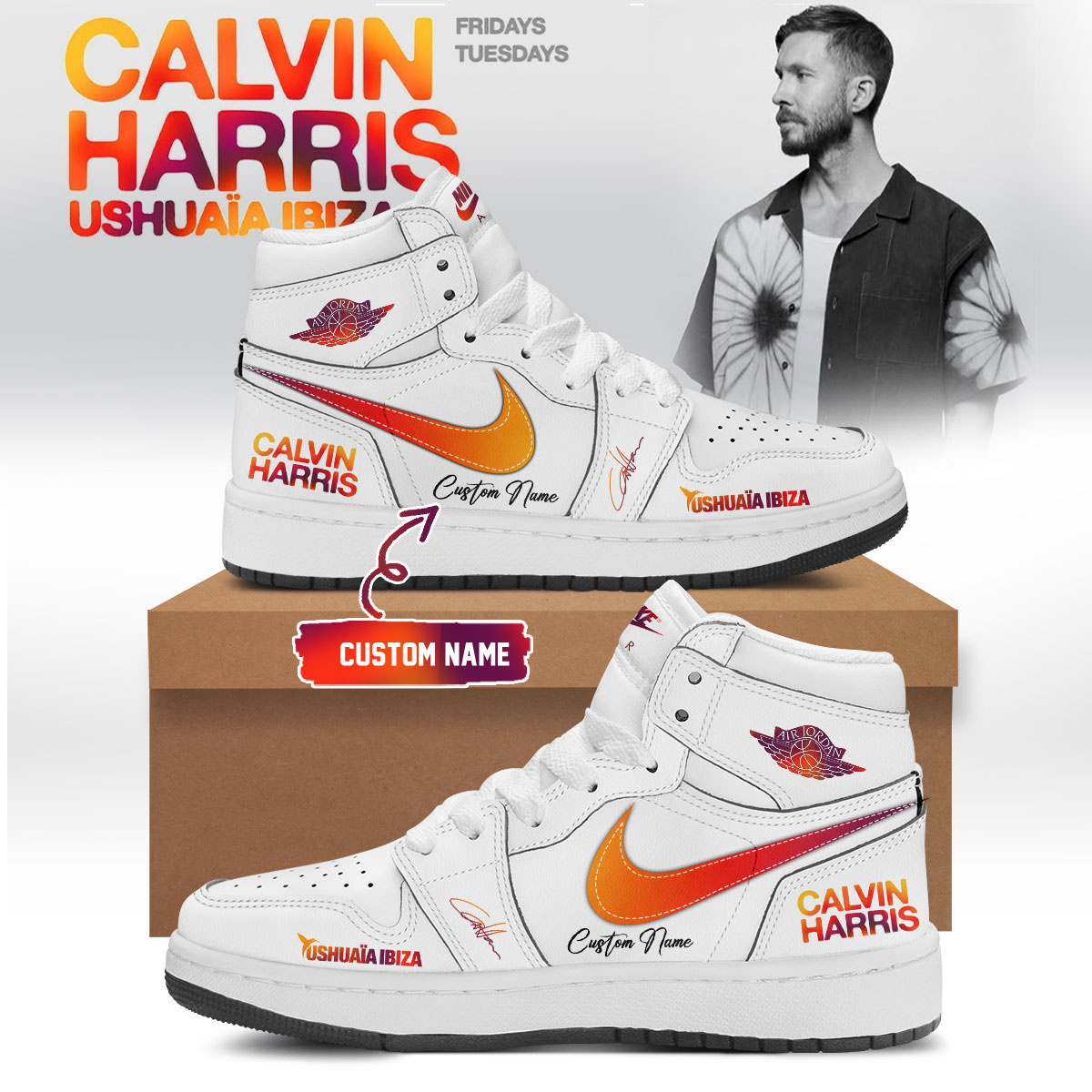 Calvin Harris Ushuaia Ibiza 2026 Premium Signature Shoes Version 1 Gift For Concert Fans