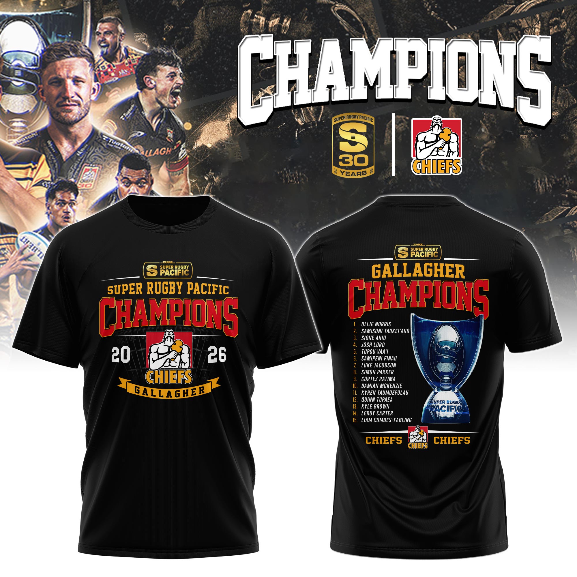Chiefs Super Rugby Champions 2026 Limited Edition Collector Apparel Gift For Rugby Fans