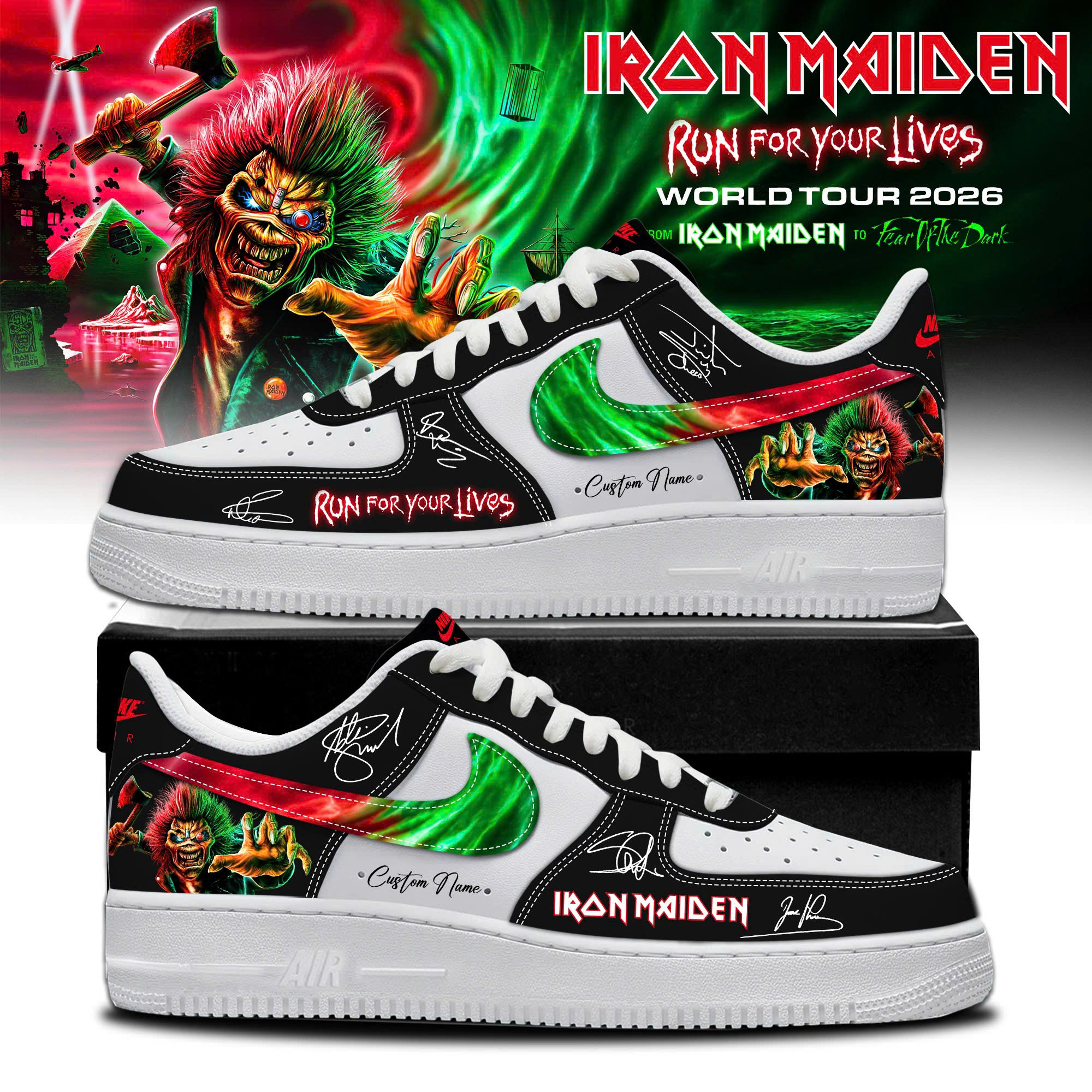 Iron Maiden Run For Your Lives Tour Premium Aj1 Sneaker Collection