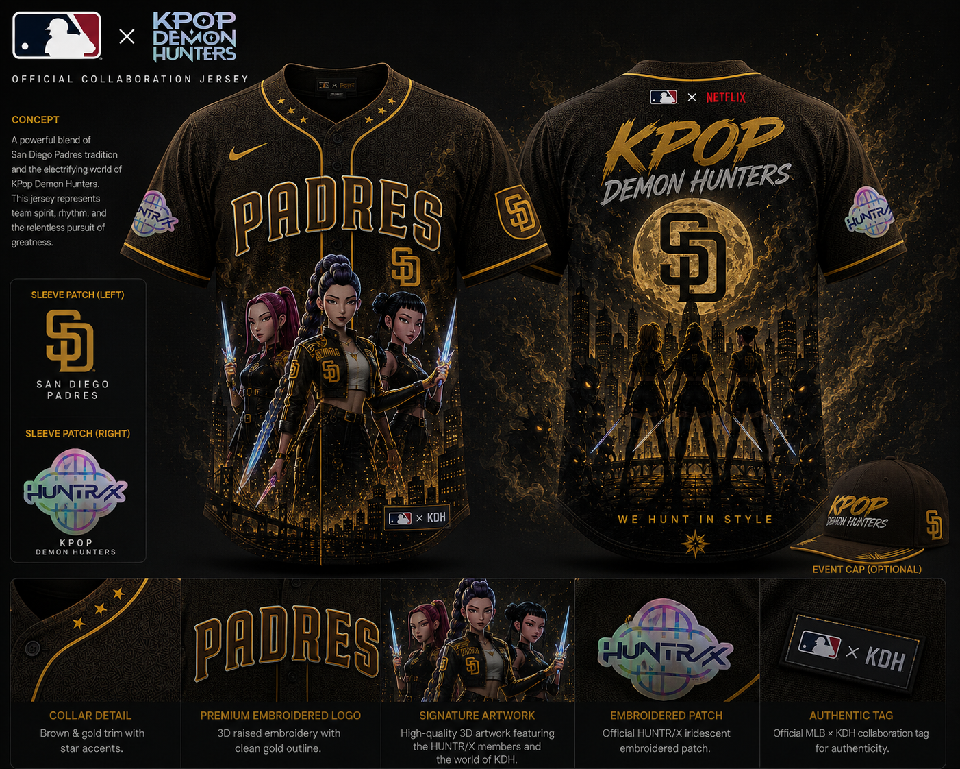 Mlb X Kpop Demon Hunters Night Special Edition Baseball Jersey