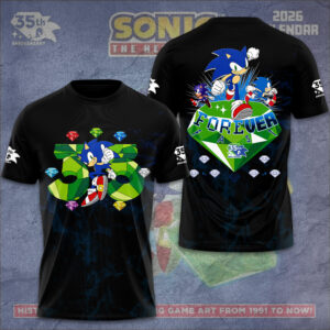 Sonic The Hedgehog 35Th Anniversary 3D Apparel Gift For Sega Fans Collector Edition