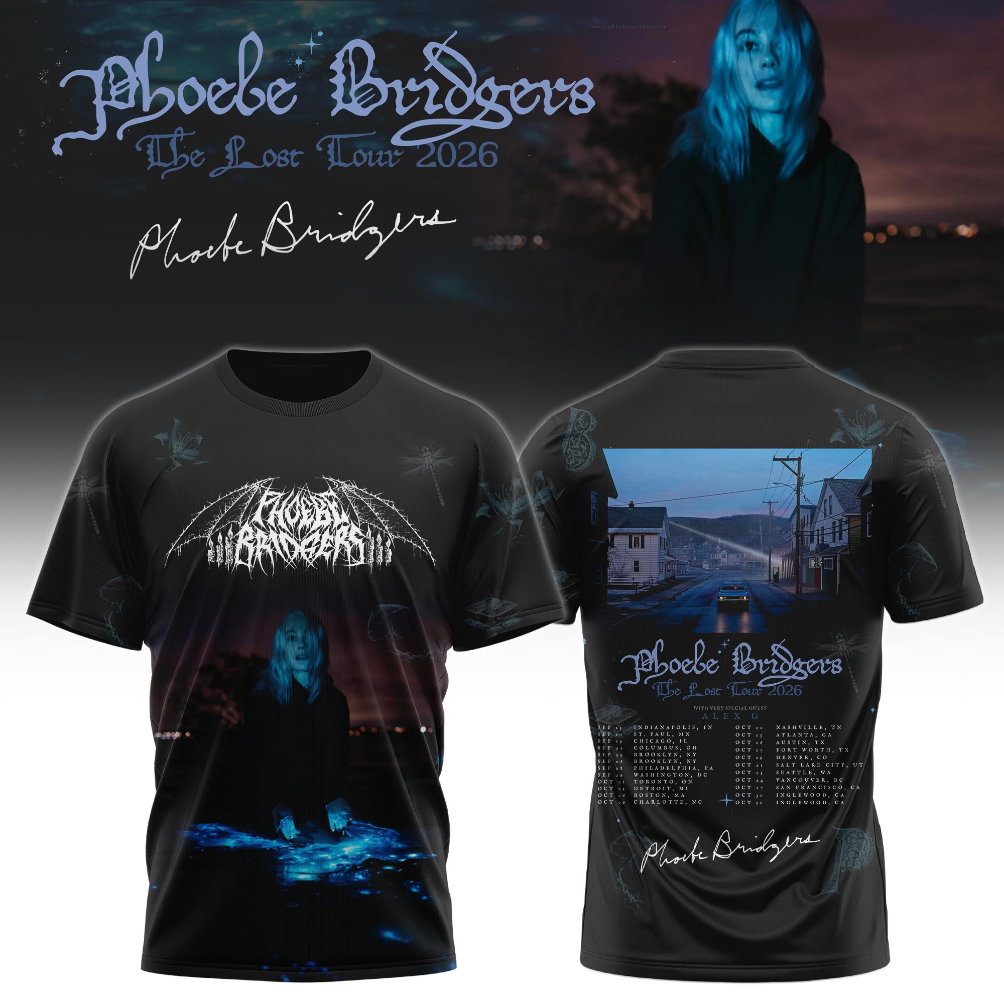 Phoebe Bridgers 2026 Tour Custom T-Shirt Gift For Concert Supporters
