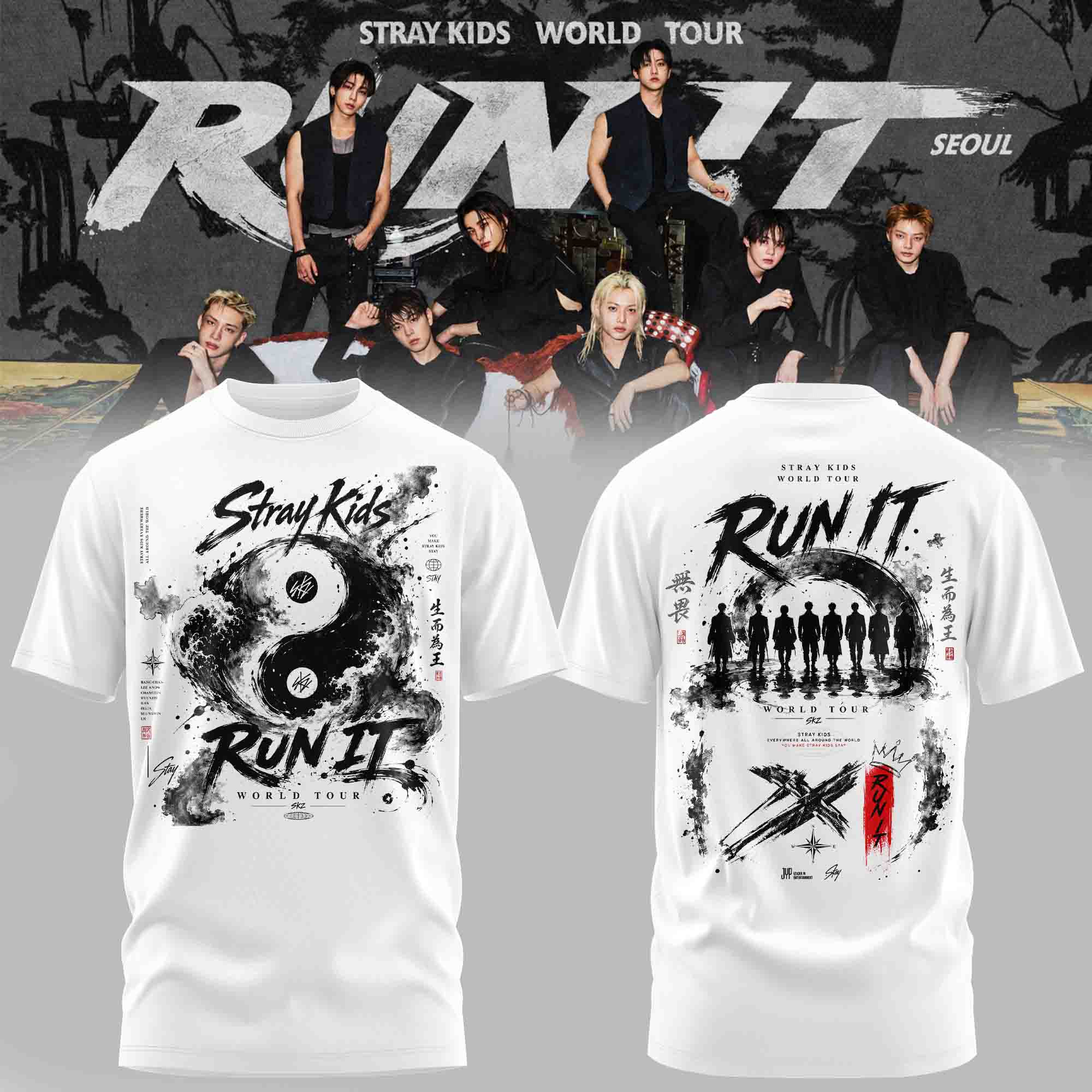 Stray Kids Run It World Tour 2026 Limited Fan T-Shirt Edition