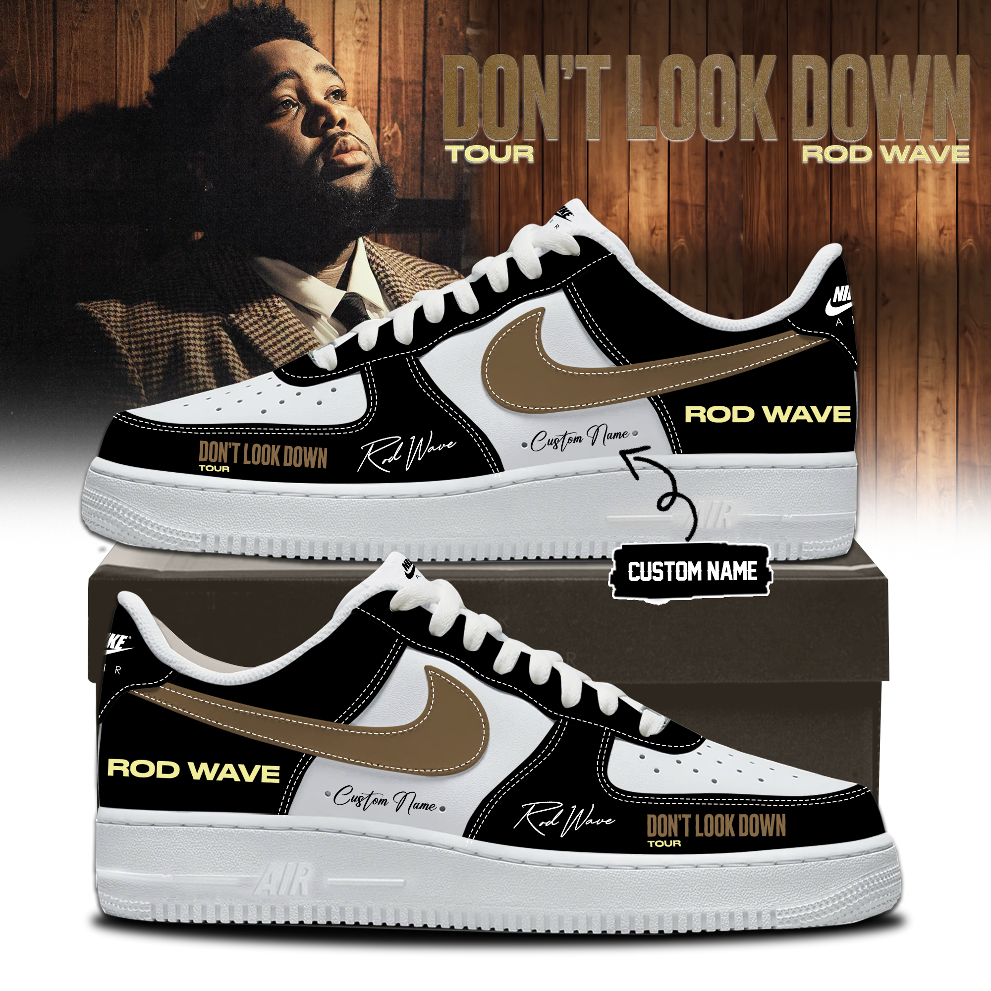 Rod Wave Dont Look Down Tour 2026 Graphic Sneakers Gift For Music Fans