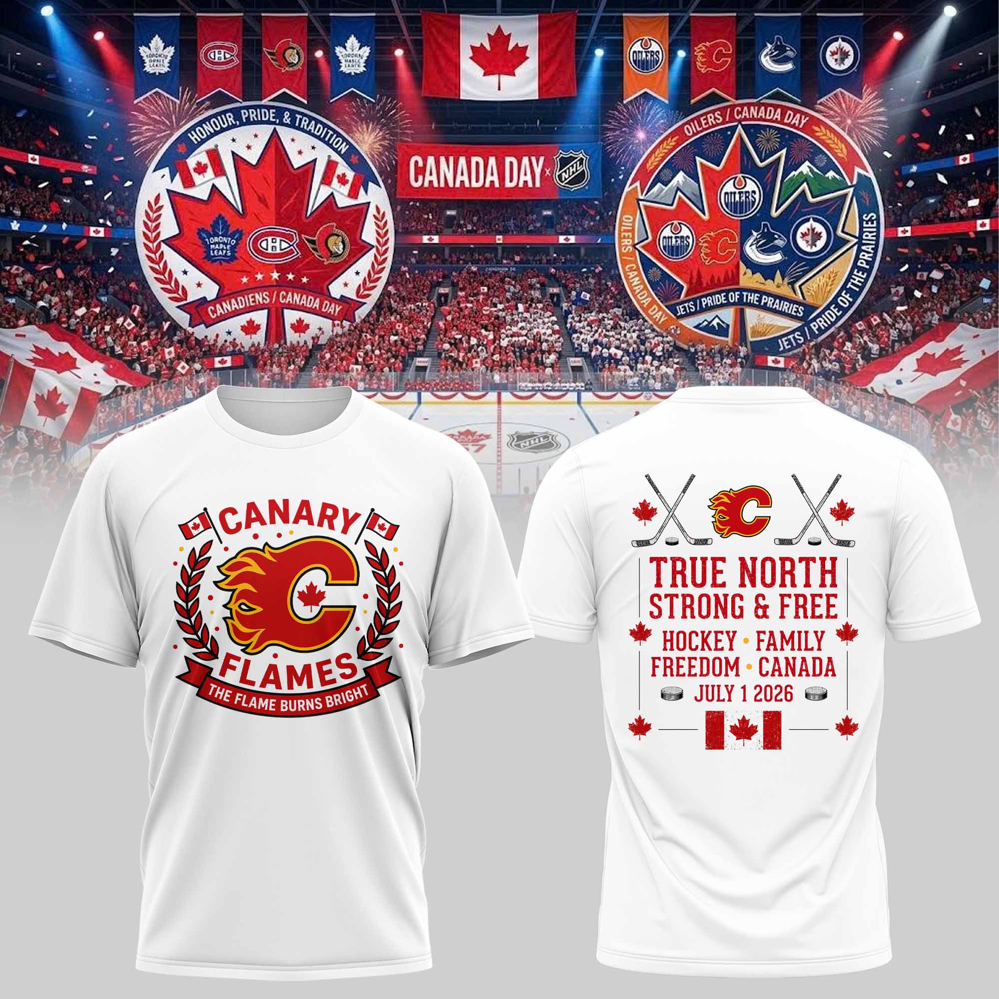 Canada Day Hockey Premium Celebration T-Shirt