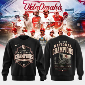 Oklahoma Sooners Baseball 2026 National Champions Black Edition Sweatshirt