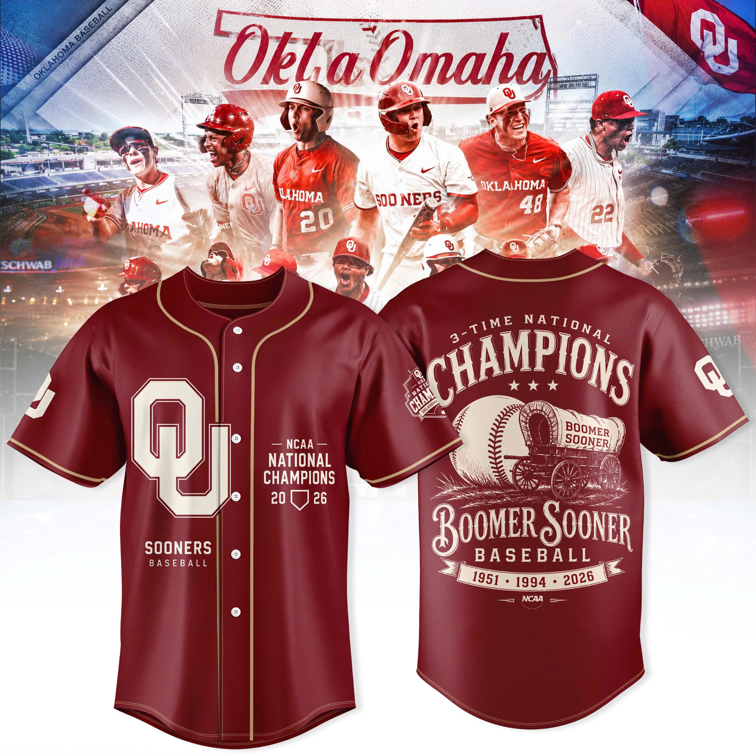 Oklahoma Sooners Baseball 2026 National Champions Collector Jersey