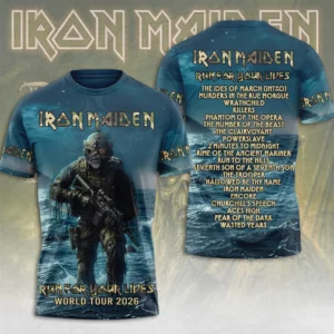 Iron Maiden World Tour 2026 3D Apparel Gift For Concert Goers Tour Merchandise