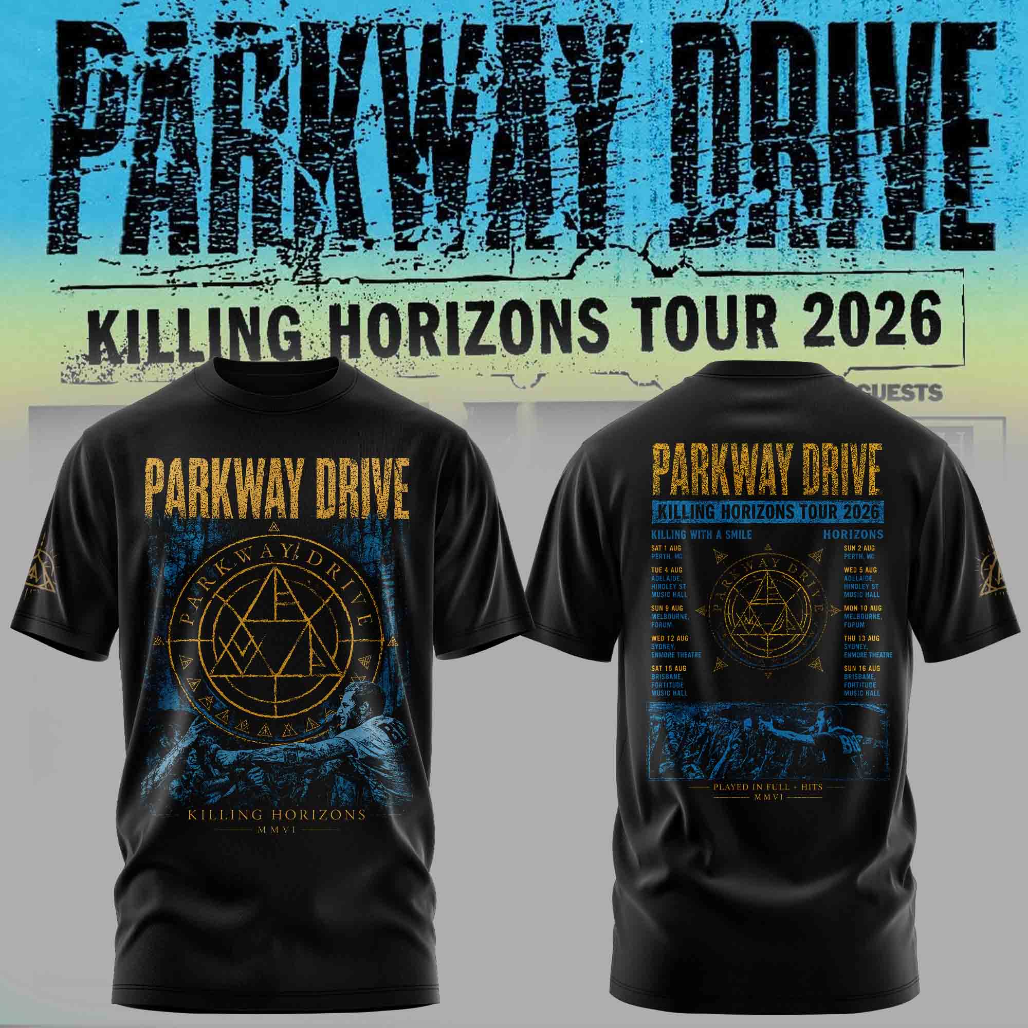 Parkway Drive Killing Horizons Tour Official Merchandise T-Shirt Gift For Concert Fans