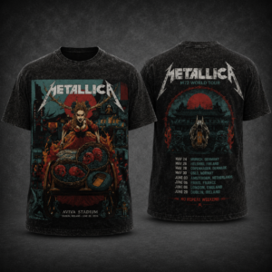 Metallica M72 World Tour Dublin Ireland 2026 Vintage Washed T-Shirt Aviva Stadium Heavy Metal Concert Fan Gift Tee