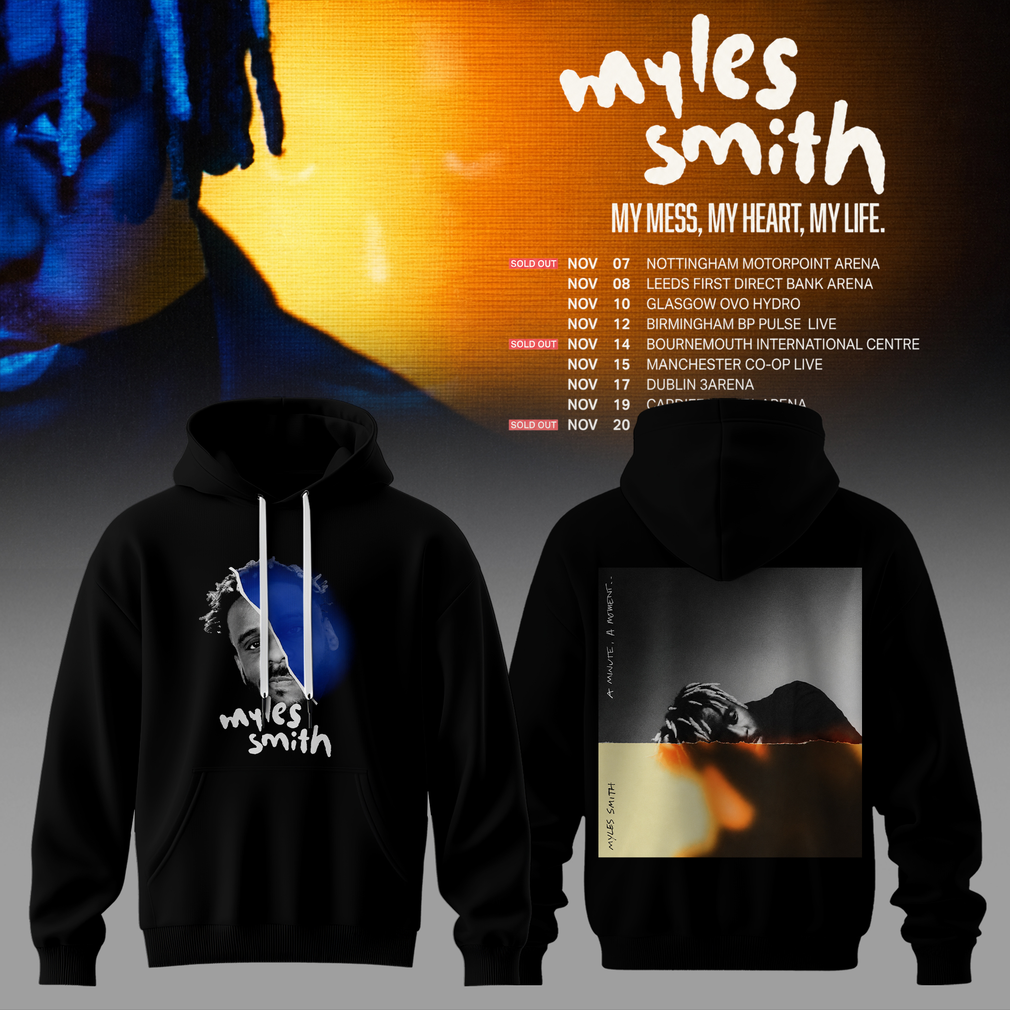 Myles Smith Split Portrait Hoodie Gift For Concert Fans Collector Edition